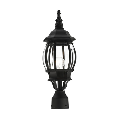 ##Antique Hardware## 1 Light Textured Black Outdoor Post Top Lantern