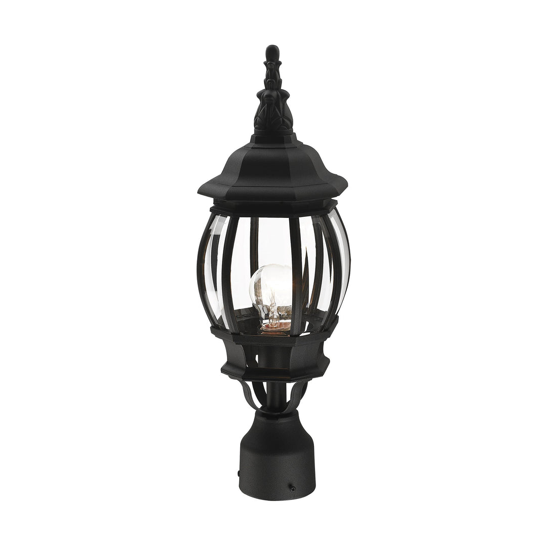 ##Antique Hardware## 1 Light Textured Black Outdoor Post Top Lantern