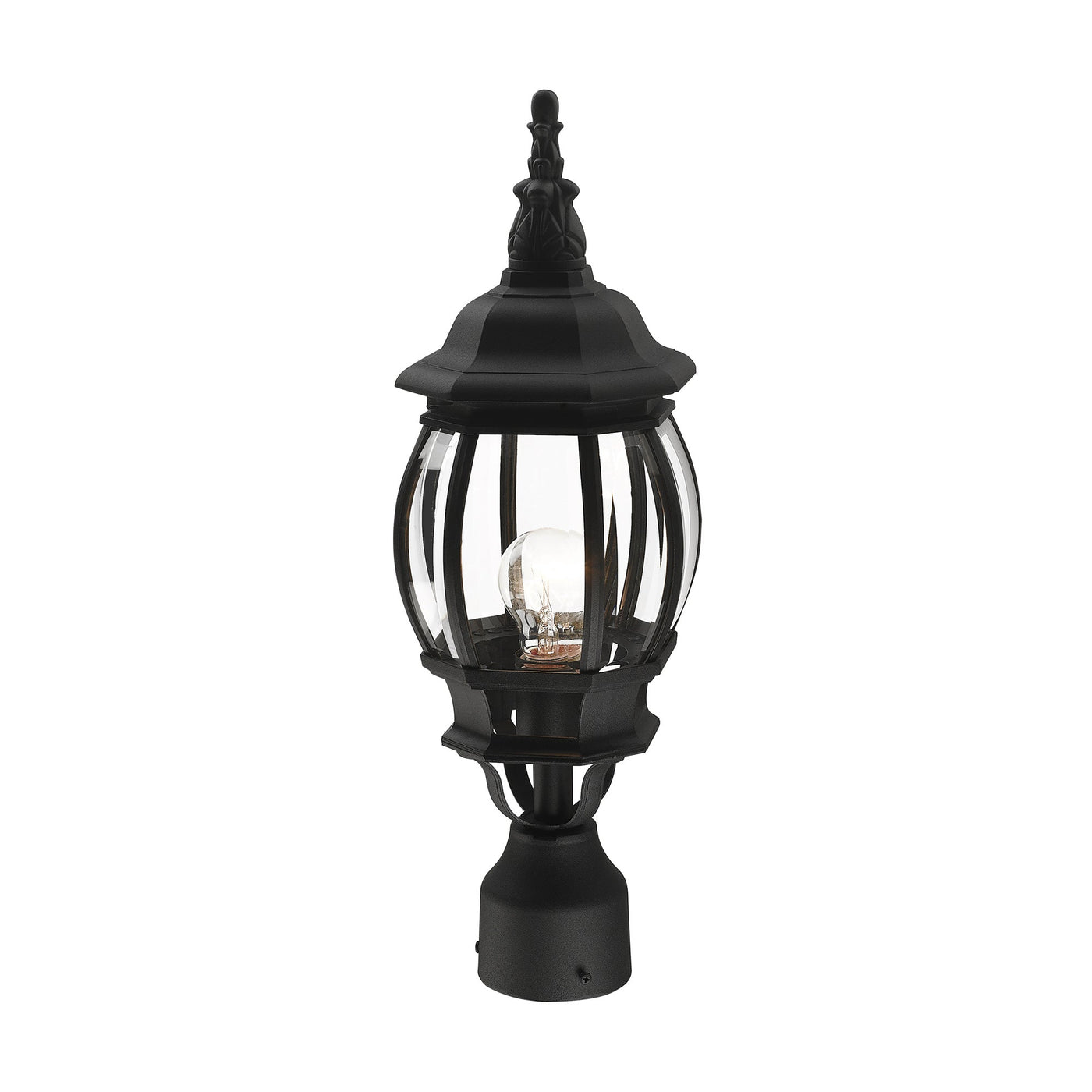 ##Antique Hardware## 1 Light Textured Black Outdoor Post Top Lantern
