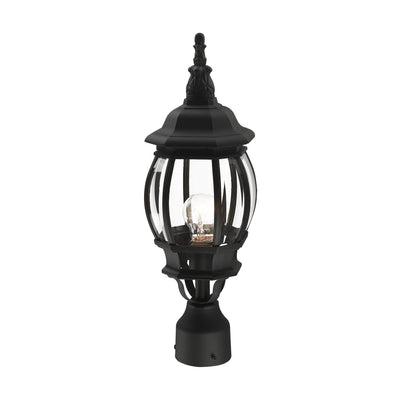 ##Antique Hardware## 1 Light Textured Black Outdoor Post Top Lantern