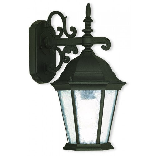 ##Antique Hardware## 1 Light Textured Black Outdoor Wall Lantern