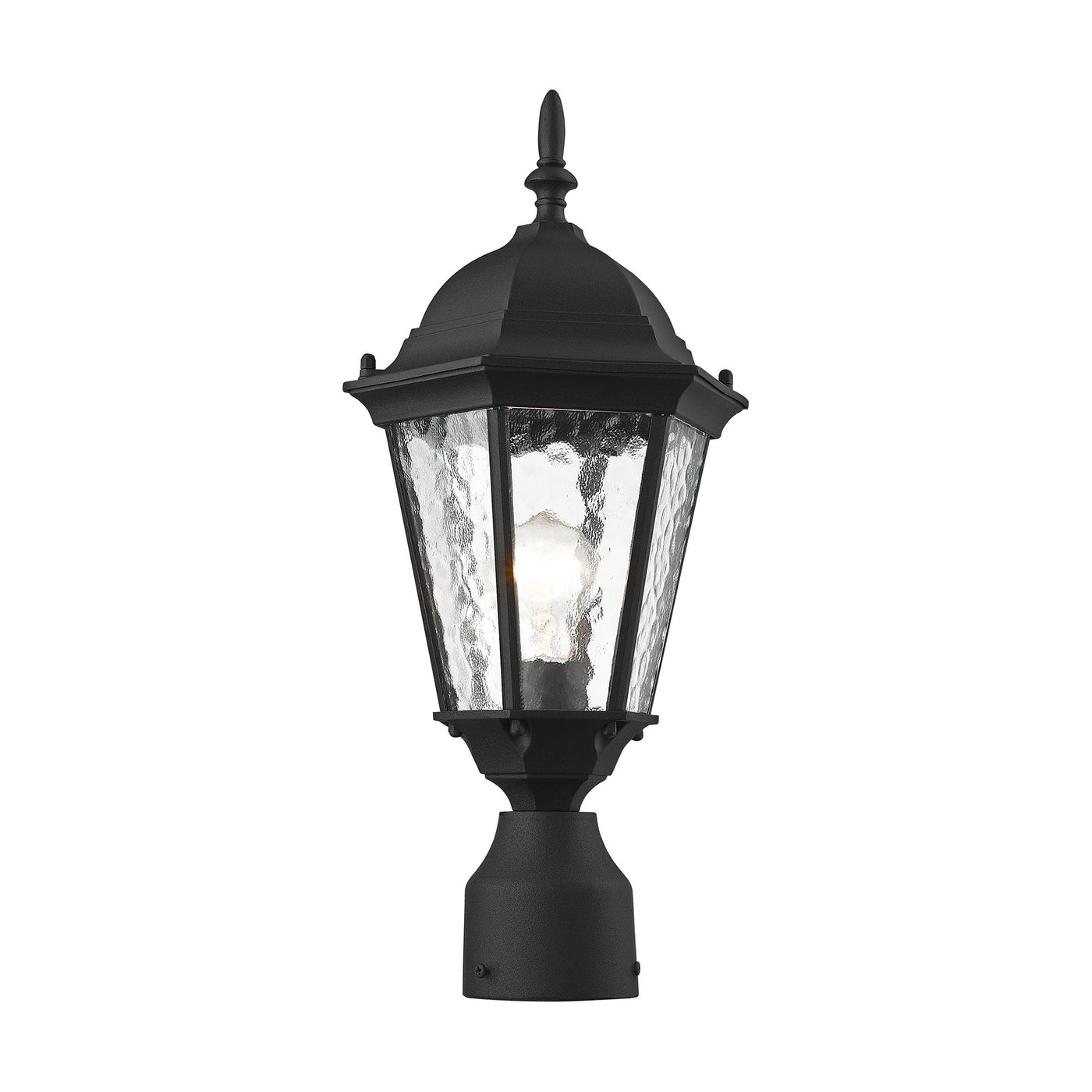 ##Antique Hardware## 1 Light Textured Black Outdoor Post Top Lantern
