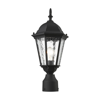 ##Antique Hardware## 1 Light Textured Black Outdoor Post Top Lantern