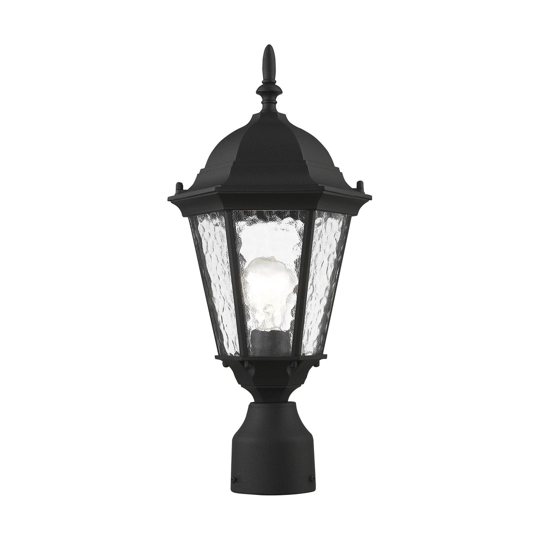 ##Antique Hardware## 1 Light Textured Black Outdoor Post Top Lantern