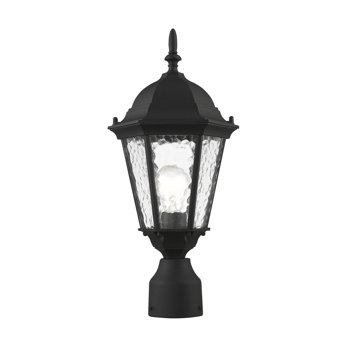 ##Antique Hardware## 1 Light Textured Black Outdoor Post Top Lantern