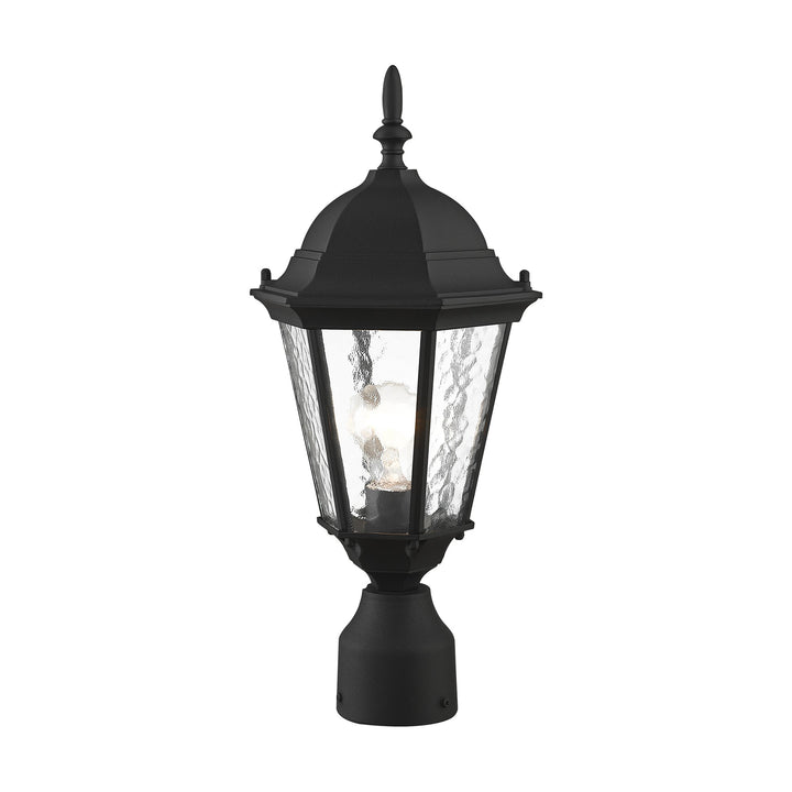 ##Antique Hardware## 1 Light Textured Black Outdoor Post Top Lantern