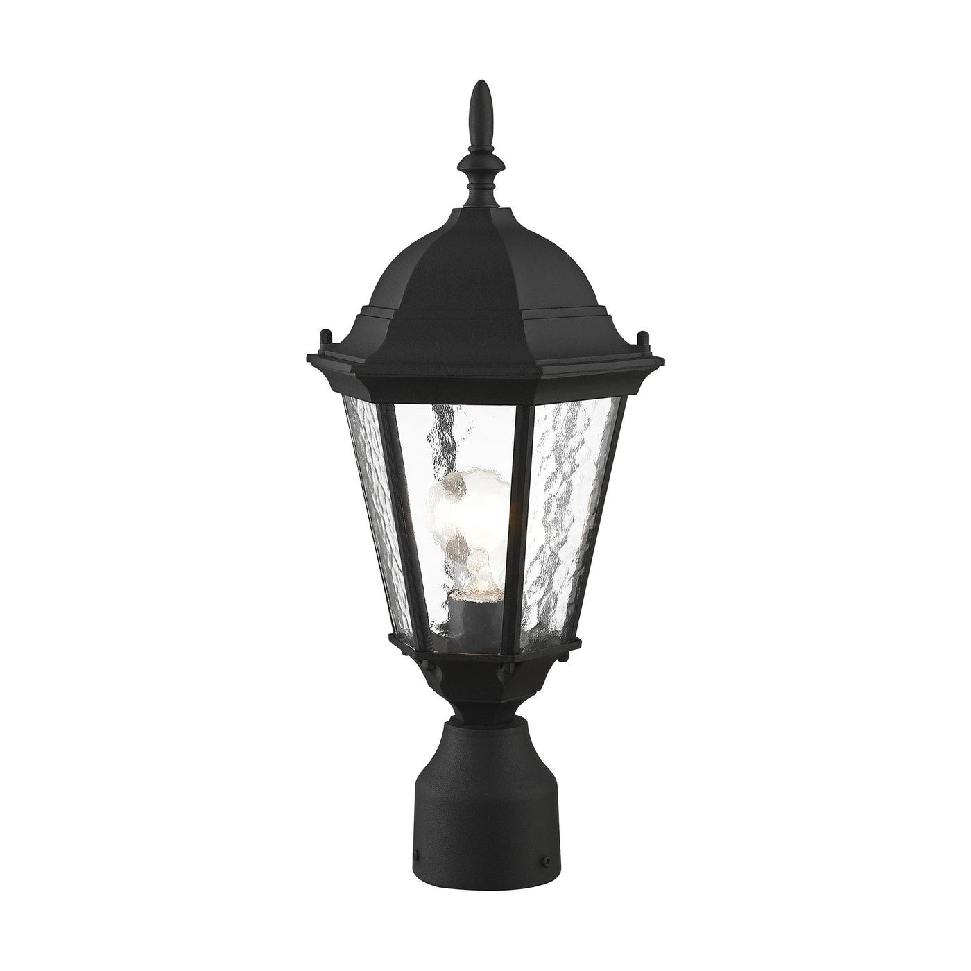##Antique Hardware## 1 Light Textured Black Outdoor Post Top Lantern