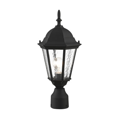 ##Antique Hardware## 1 Light Textured Black Outdoor Post Top Lantern