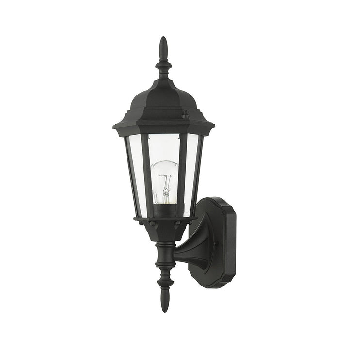##Antique Hardware## 1 Light Textured Black Outdoor Wall Lantern