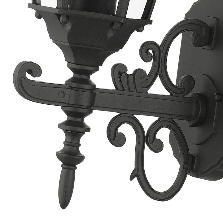 ##Antique Hardware## 1 Light Textured Black Outdoor Wall Lantern