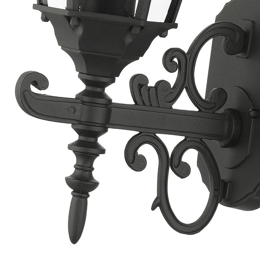 ##Antique Hardware## 1 Light Textured Black Outdoor Wall Lantern