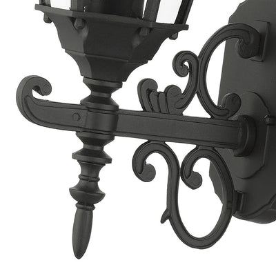 ##Antique Hardware## 1 Light Textured Black Outdoor Wall Lantern