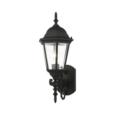 ##Antique Hardware## 1 Light Textured Black Outdoor Wall Lantern
