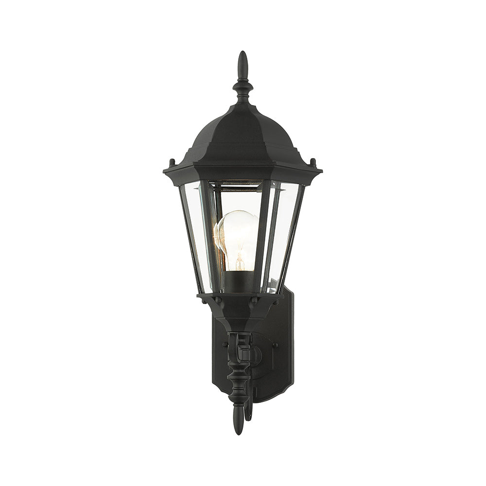 ##Antique Hardware## 1 Light Textured Black Outdoor Wall Lantern