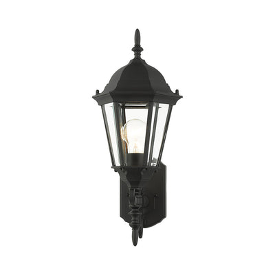 ##Antique Hardware## 1 Light Textured Black Outdoor Wall Lantern