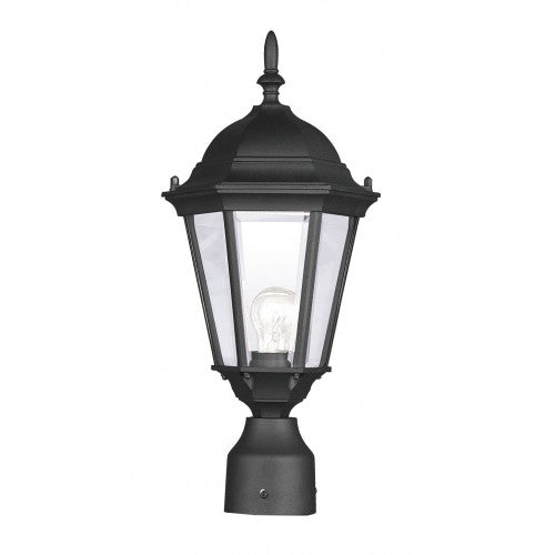 ##Antique Hardware## 1 Light Textured Black Outdoor Post Top Lantern