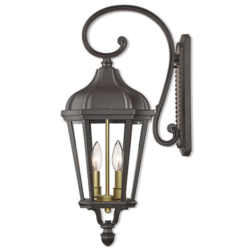 ##Antique Hardware## 2 Light Bronze Outdoor Wall Lantern