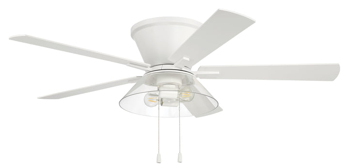 Antique Hardware 52" Insight White Finish, White/Washed Oak Blades, Integrated Light kit Included Ceiling Fan