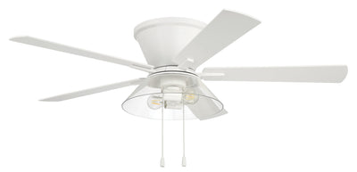 Antique Hardware 52" Insight White Finish, White/Washed Oak Blades, Integrated Light kit Included Ceiling Fan