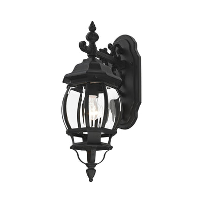 ##Antique Hardware## 1 Light Textured Black Outdoor Wall Lantern