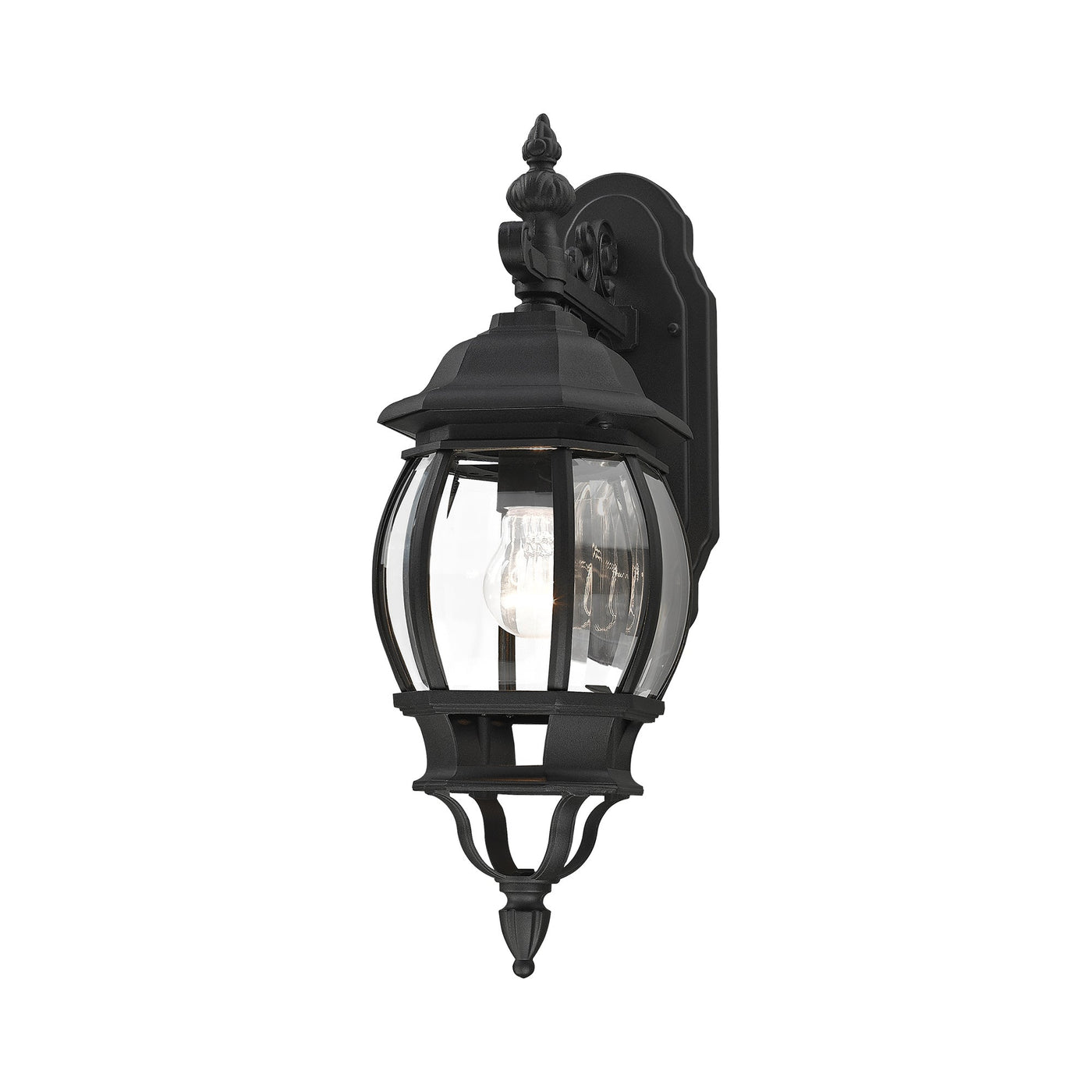 ##Antique Hardware## 1 Light Textured Black Outdoor Wall Lantern