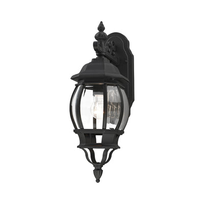 ##Antique Hardware## 1 Light Textured Black Outdoor Wall Lantern