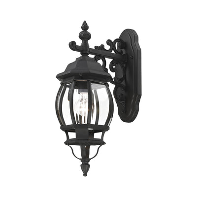 ##Antique Hardware## 1 Light Textured Black Outdoor Wall Lantern