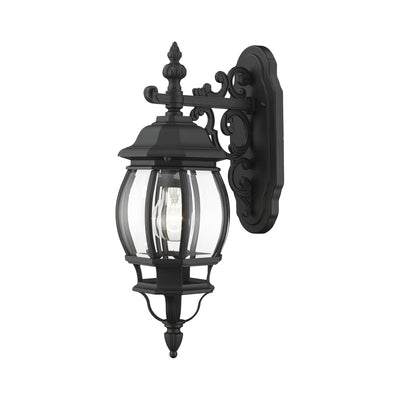 ##Antique Hardware## 1 Light Textured Black Outdoor Wall Lantern