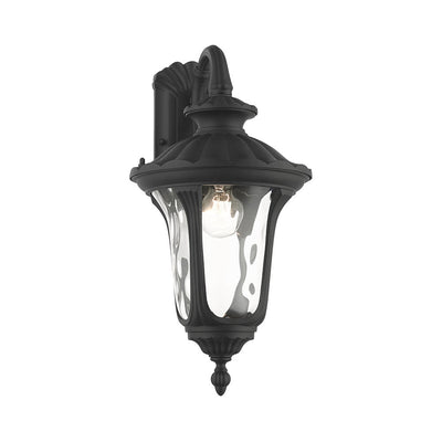 ##Antique Hardware## 1 Light Textured Black Outdoor Wall Lantern
