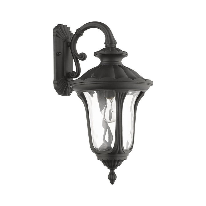 ##Antique Hardware## 1 Light Textured Black Outdoor Wall Lantern
