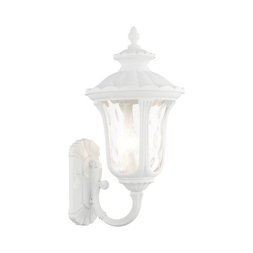 ##Antique Hardware## 3 Light Textured White Outdoor Wall Lantern