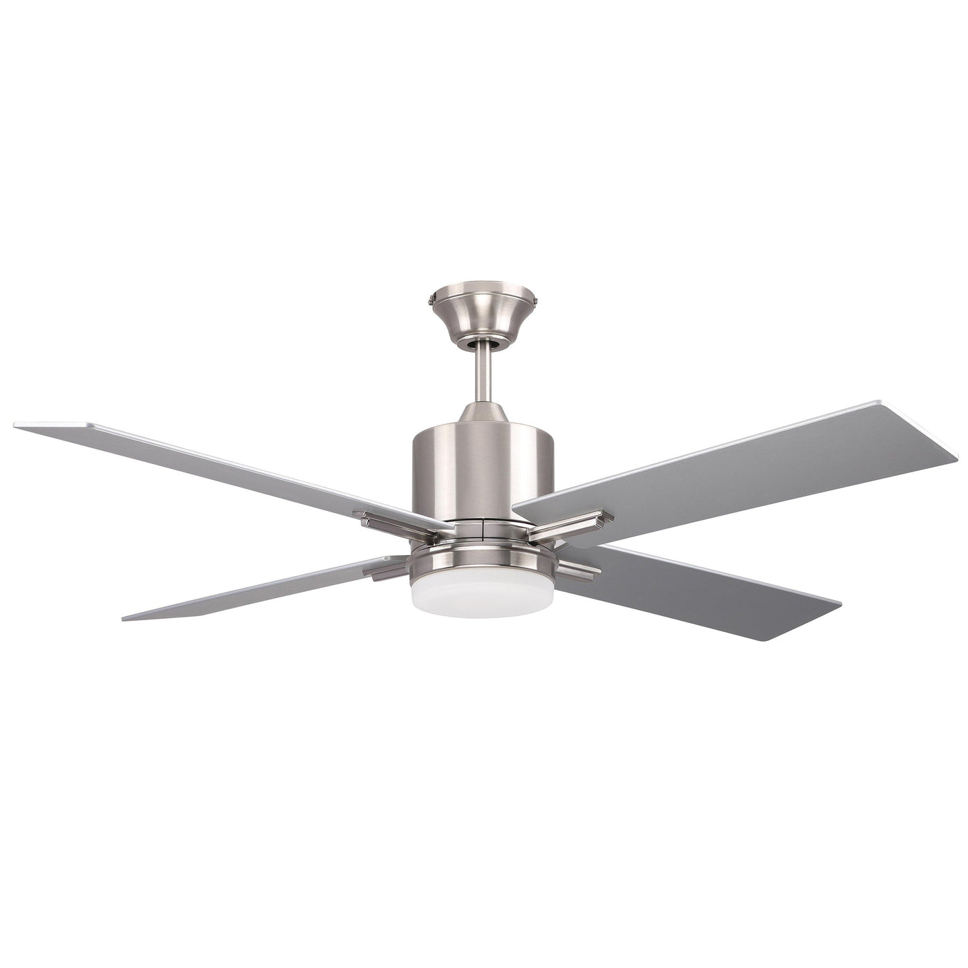 Antique Hardware 52" Teana in Brushed Polished Nickel w/ Brushed Nickel/Walnut Blades Ceiling Fan