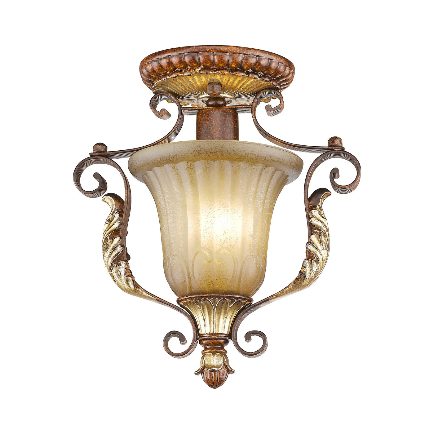 Antique Hardware 1 Light Verona Bronze Ceiling Mount Semi Flush