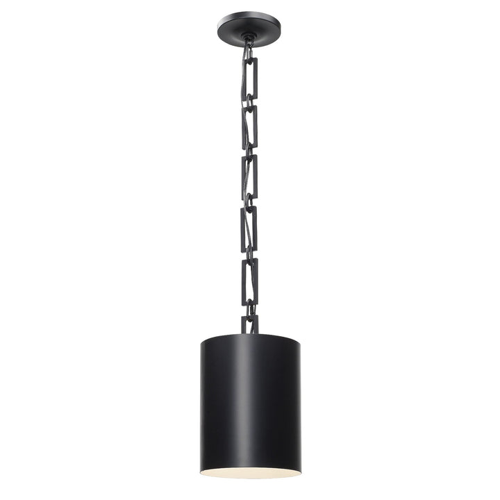 ##Antique Hardware## Brian Patrick Flynn Alston 1 Light Matte Black + White Mini Pendant