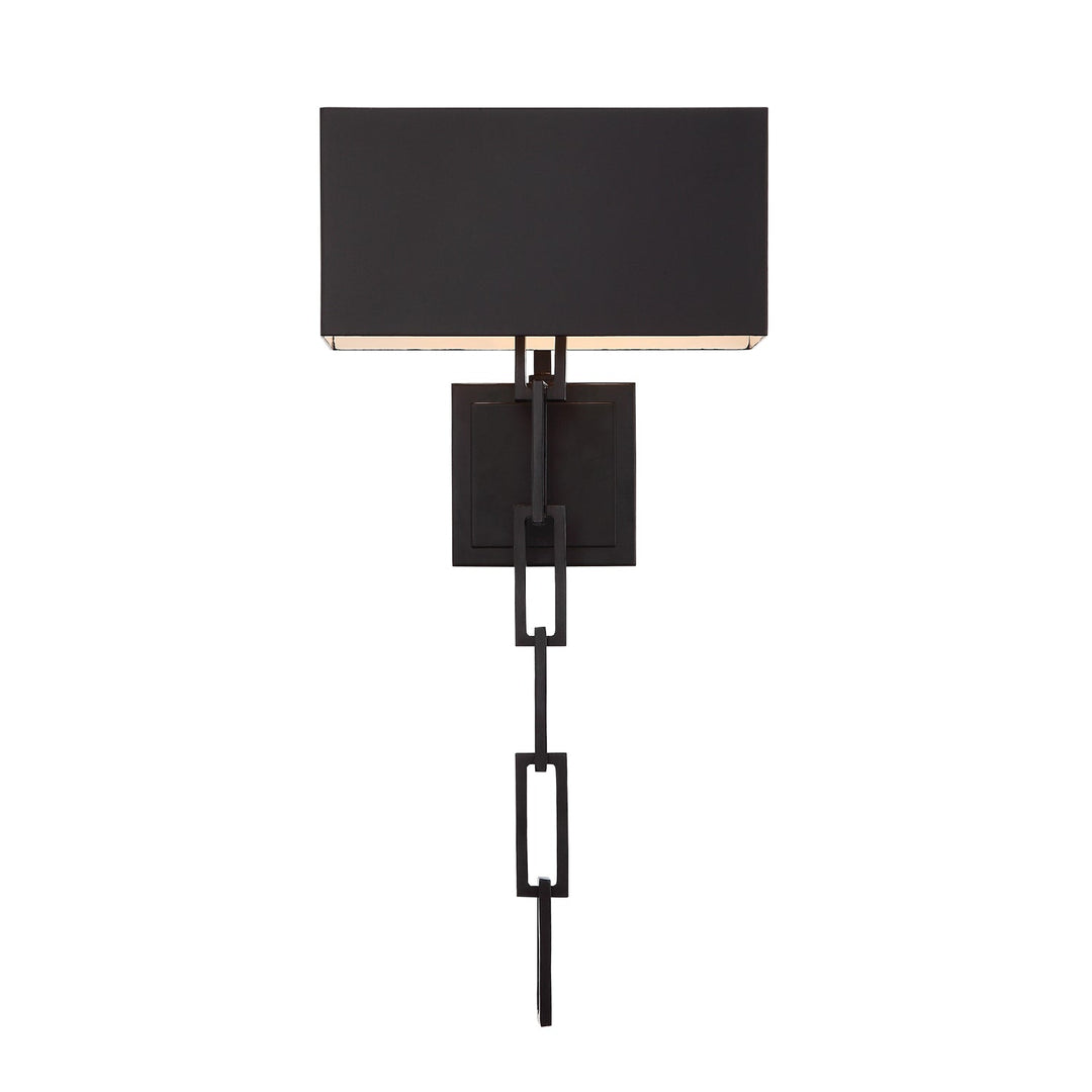 ##Antique Hardware## Brian Patrick Flynn Alston 2 Light Matte Black + White Sconce