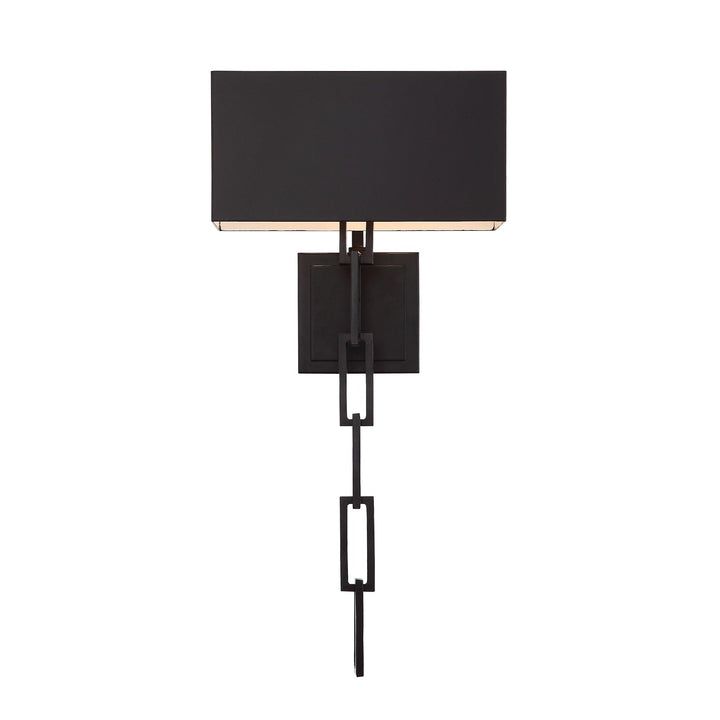 ##Antique Hardware## Brian Patrick Flynn Alston 2 Light Matte Black + White Sconce