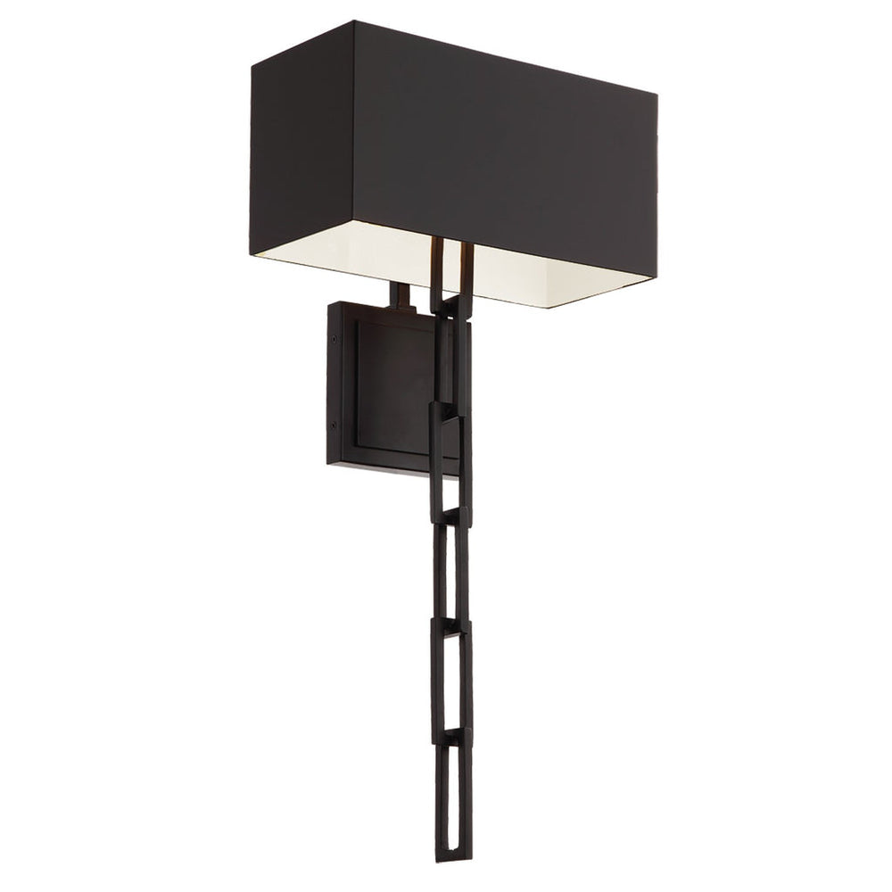##Antique Hardware## Brian Patrick Flynn Alston 2 Light Matte Black + White Sconce