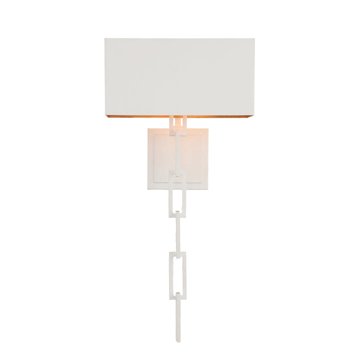 ##Antique Hardware## Brian Patrick Flynn Alston 2 Light Matte White + Antique Gold Sconce