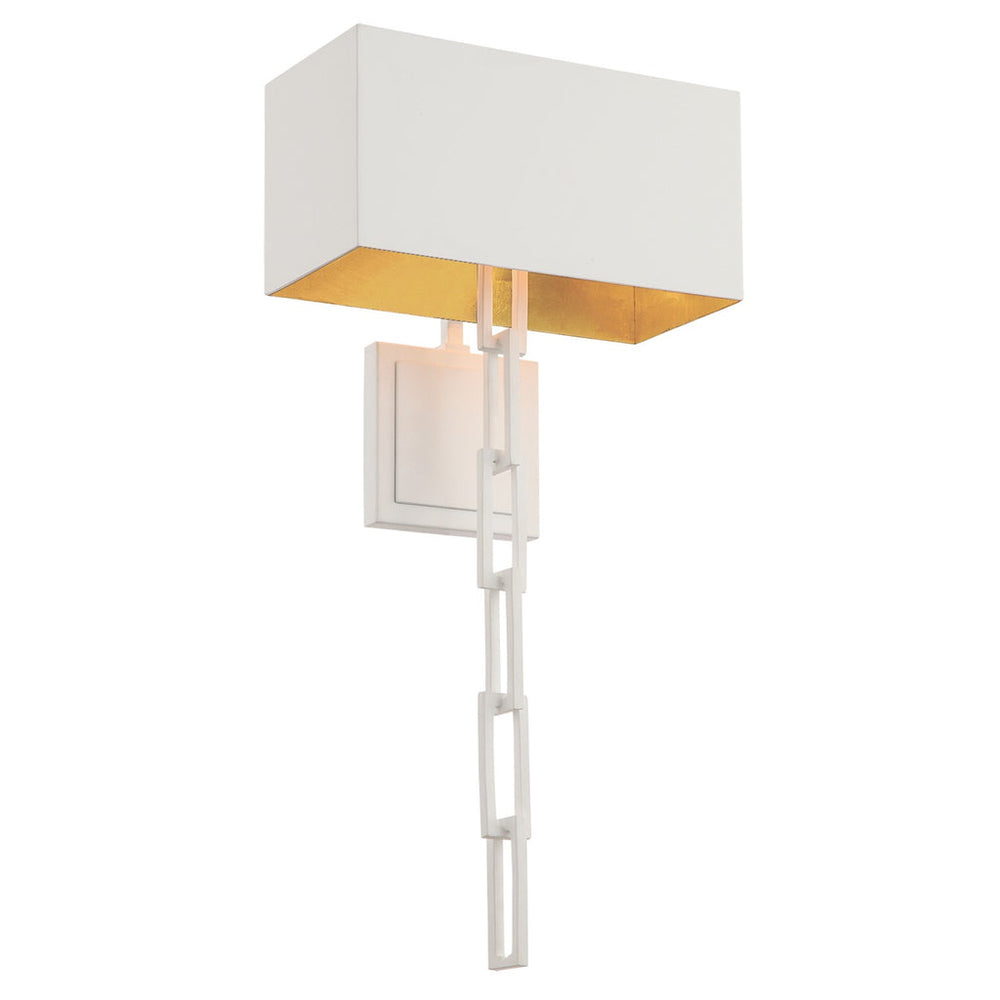 ##Antique Hardware## Brian Patrick Flynn Alston 2 Light Matte White + Antique Gold Sconce