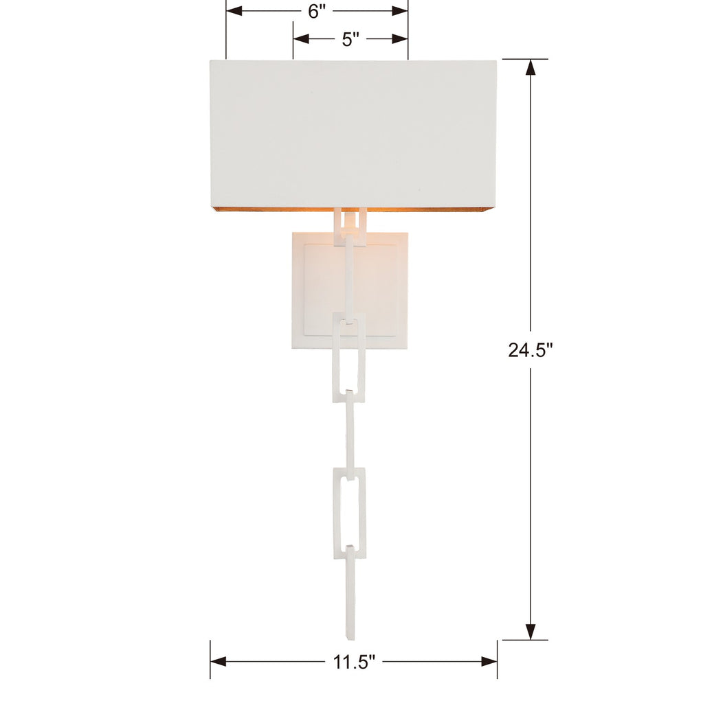 ##Antique Hardware## Brian Patrick Flynn Alston 2 Light Matte White + Antique Gold Sconce