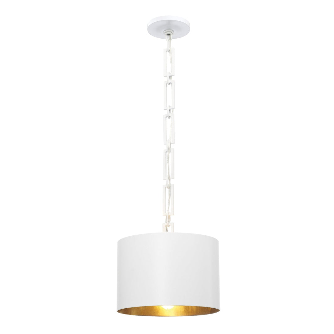 ##Antique Hardware## Brian Patrick Flynn Alston 1 Light Matte White + Antique Gold Mini Pendant