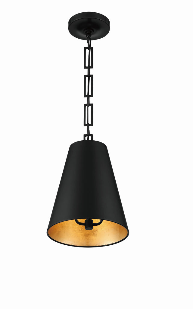 ##Antique Hardware## Brian Patrick Flynn Alston 2 Light Matte Black + Antique Gold Mini Pendant