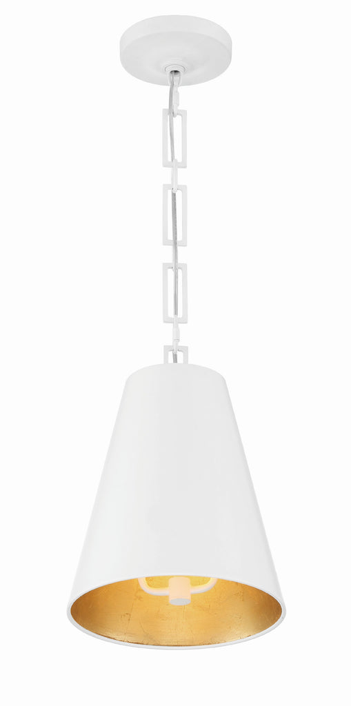 ##Antique Hardware## Brian Patrick Flynn Alston 2 Light Matte White + Antique Gold Mini Pendant