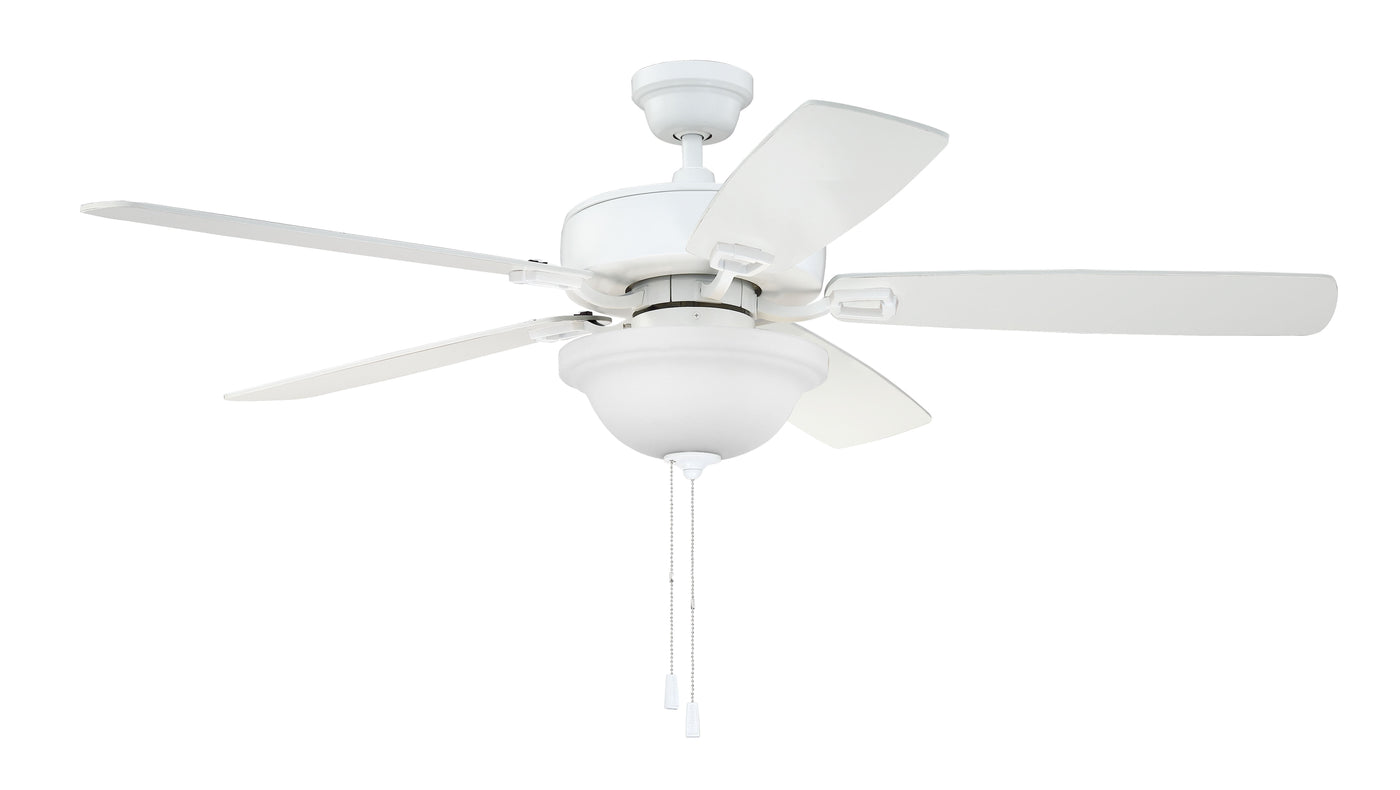 Antique Hardware 52" Twist N Click in White w/ White/Washed Oak Blades Ceiling Fan