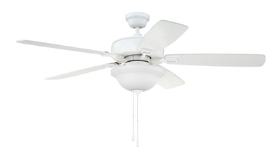 Antique Hardware 52" Twist N Click in White w/ White/Washed Oak Blades Ceiling Fan