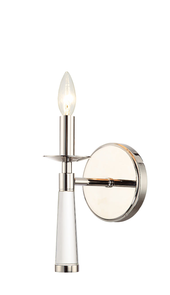 ##Antique Hardware## Baxter 1 Light Polished Nickel Sconce