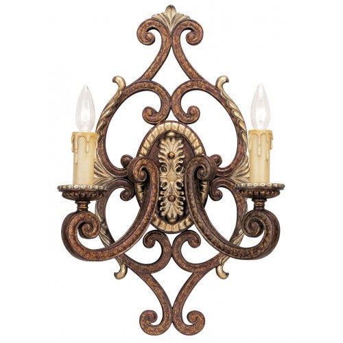 ##Antique Hardware## 2 Light Palacial Bronze Wall Sconce