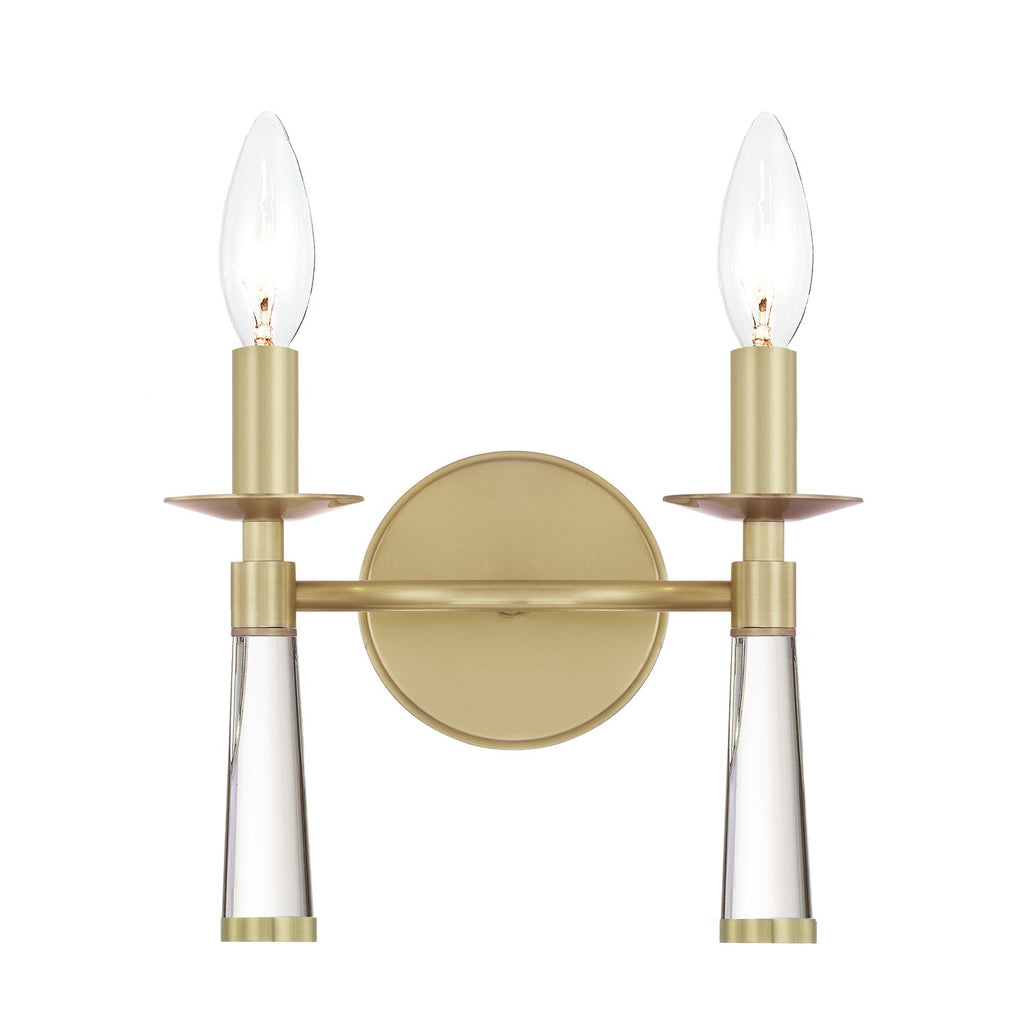 ##Antique Hardware## Baxter 2 Light Aged Brass Sconce