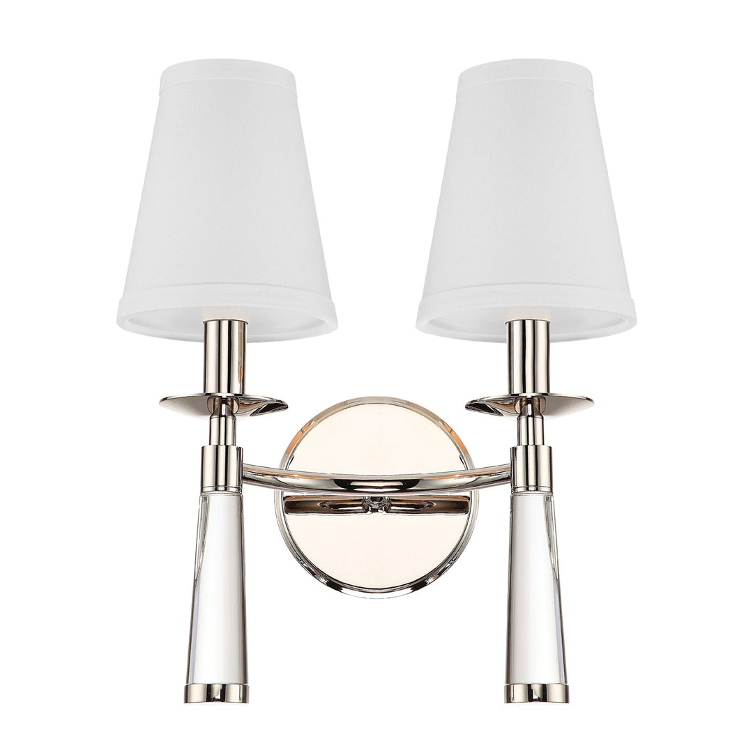 ##Antique Hardware## Baxter 2 Light Polished Nickel Bronze Sconce