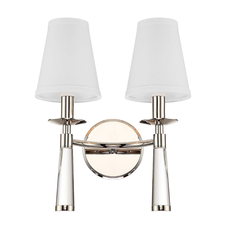 ##Antique Hardware## Baxter 2 Light Polished Nickel Bronze Sconce